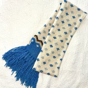 Cable Knit Scarf Vintage Abercrombie & Fitch Fair Isle Wool